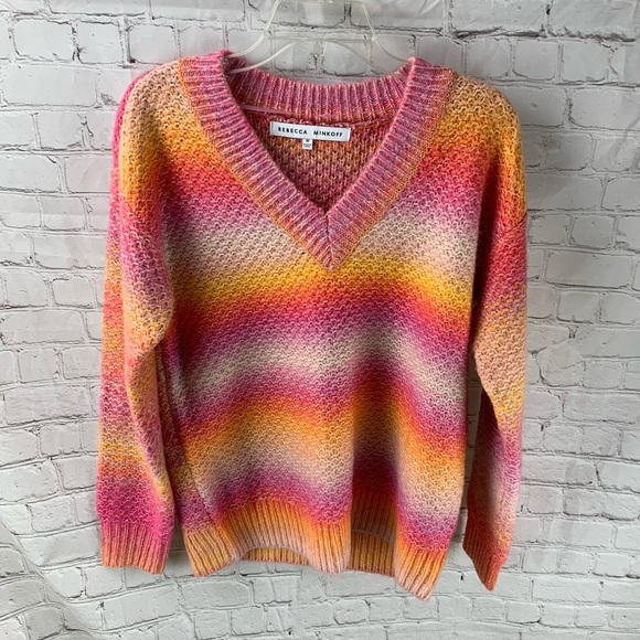NWT Rebecca Minkoff Sunset Pink Andy Sweater M - Picture 3 of 8